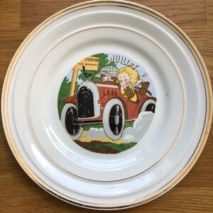 Vintage Ceranord France Semi Porcelain Dessert Plate - July Juillet 1940s